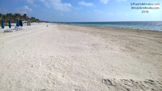 Our beach, looking north from the end of our street at Casa de los Viajeros